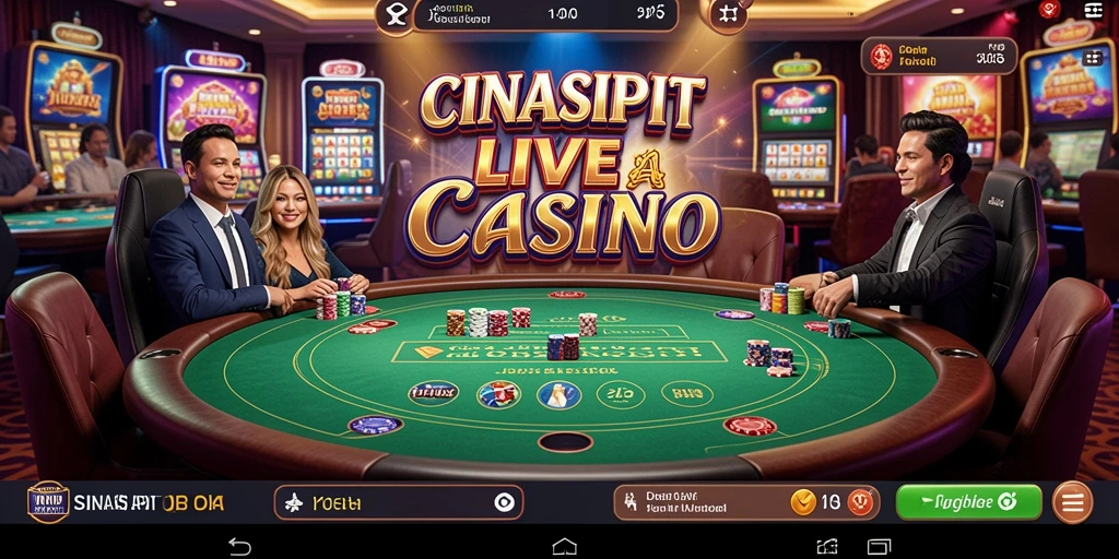 Screenshot utama CINASIPIT menampilkan dealer profesional dan suasana kasino nyata.