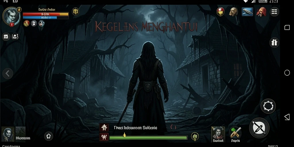 Screenshot gameplay DKK menampilkan suasana mencekam yang mengerikan.