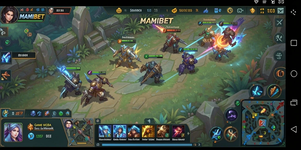 Tampilan seru gameplay MAMIBET di arena pertarungan MOBA.