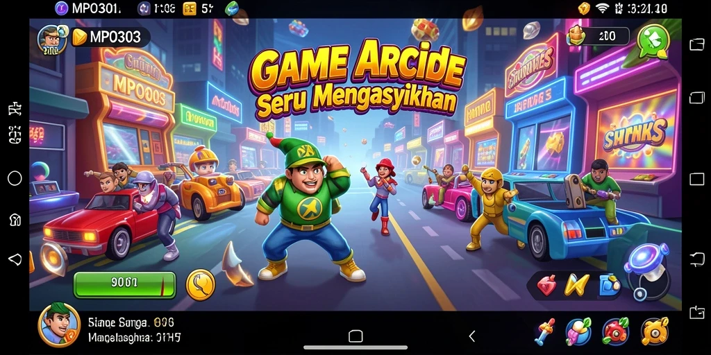 Screenshot MPO303 yang menampilkan gameplay arcade yang menyenangkan.