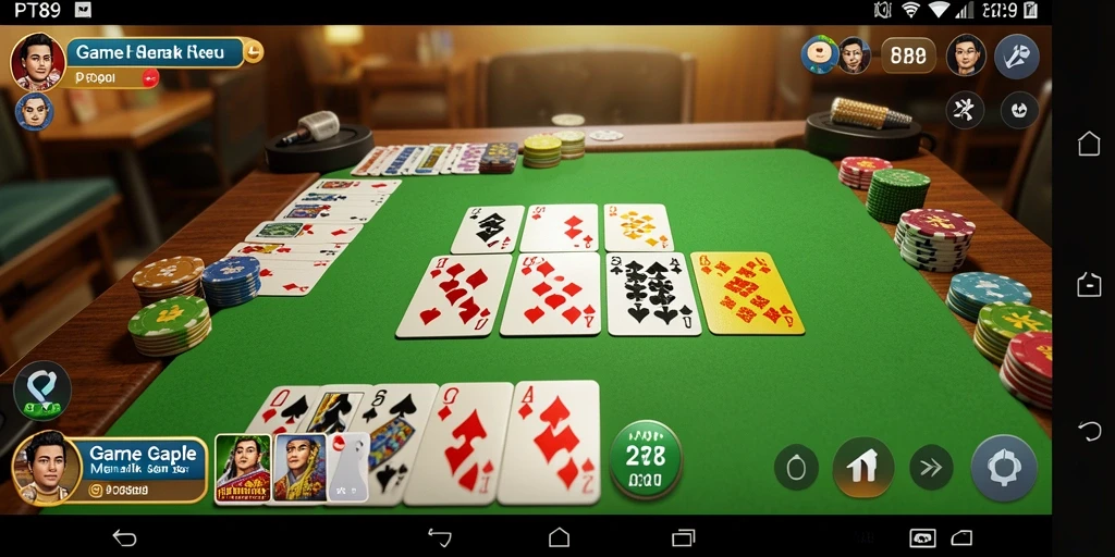 Screenshot gameplay PT89 menampilkan seru dan interaktifnya permainan Gaple.