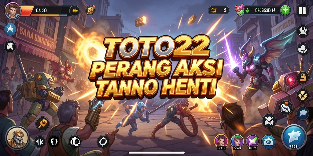 Screenshot permainan TOTO22 yang menampilkan aksi perang intens.