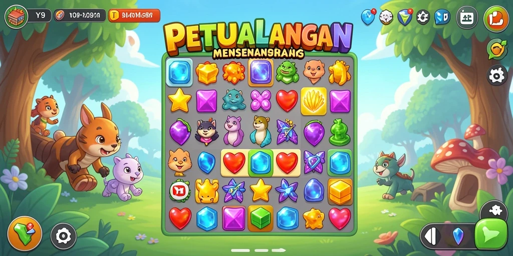 Tampilan gameplay Y89 yang penuh warna dan menantang.